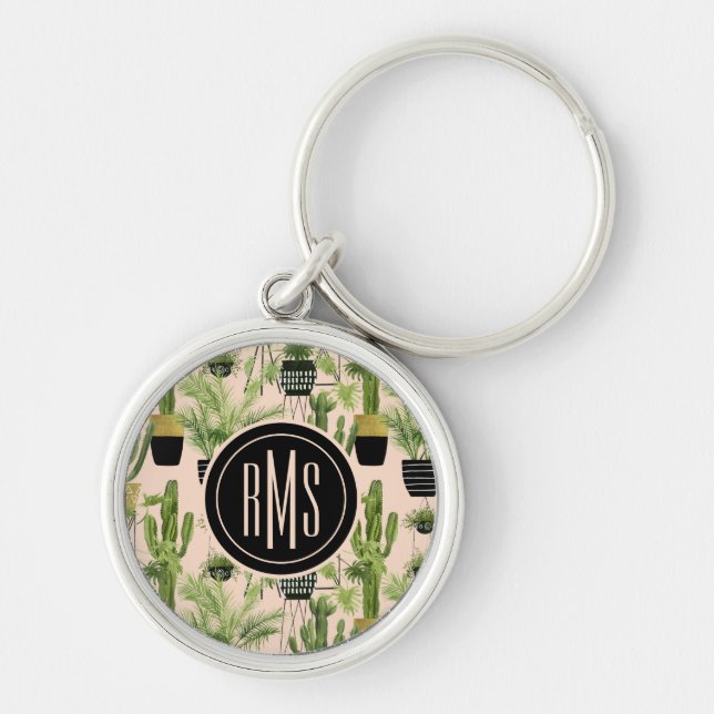 Monogram | Indoor Oasis | Plant Lineup Pattern Keychain (Front)