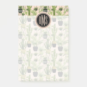 Monogram   Indoor Oasis   Plant Lineup Pattern Post-it Notes