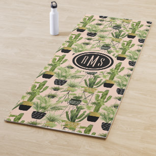 Monogram   Indoor Oasis   Plant Lineup Pattern Yoga Mat