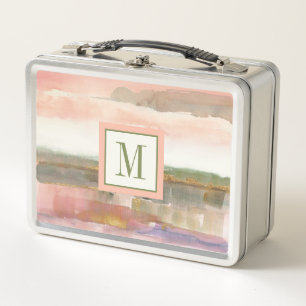 Monogram Influence of Line and Colour Gold Crop Metal Lunch Box