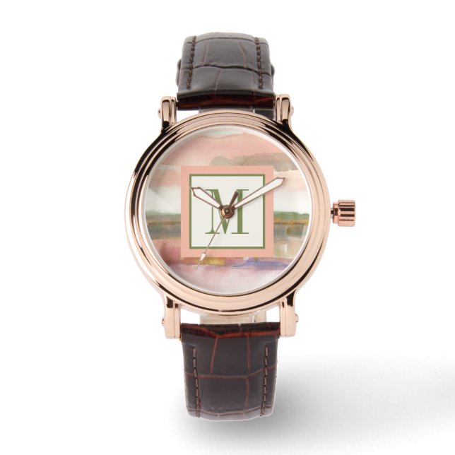 Monogram | Influence of Line and Colour Gold Crop Watch (Front)