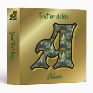 Monogram Initial A Daisies Floral Art Personalized Binder