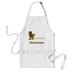 Monogram initial A Gold Peony Floral Personalized Standard Apron