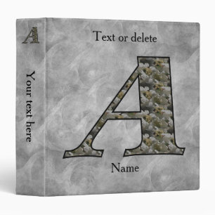 Monogram Initial A Hydrangea Flowers Personalized Binder