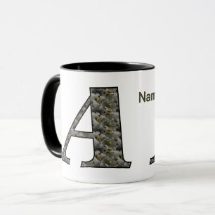 Monogram Initial A Hydrangea Flowers Personalized Mug