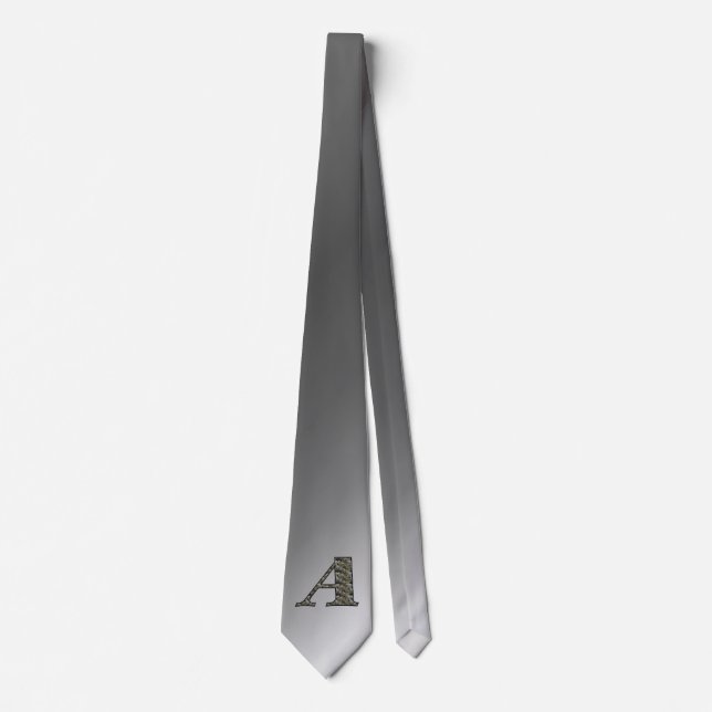 Monogram Initial A Hydrangea Flowers Tie (Front)