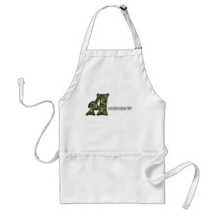 Monogram Initial A Name Daisies Art Personalized Standard Apron