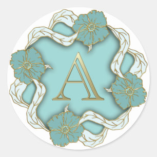 monogram initial A stickers