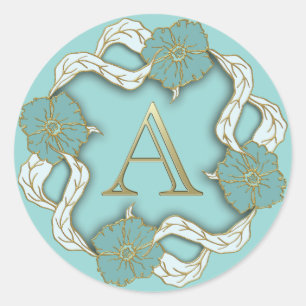 monogram initial A stickers