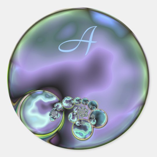 Monogram Initial Abalone Look Sticker
