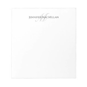 Monogram Initial and Full Name Personalized Notepad
