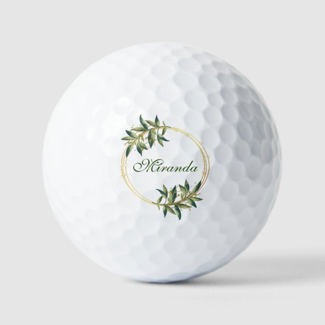 Monogram Initial and Name Personalized Golf Balls (Front)