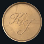 Monogram Initial Antique Gold Wax Seal Sticker<br><div class="desc">Designed to coordinate with our Monogram Wax Seal Collection, these wax seal stickers will add a beautiful finishing touch to your invites and envelopes. This design features cursive monogram initials on a antique gold color wax seal. More gorgeous colors and designs are available in the collection. Please note that this...</div>
