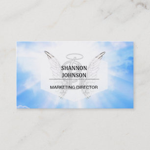 Monogram initial B alphabet letter with angel wing Business Card
