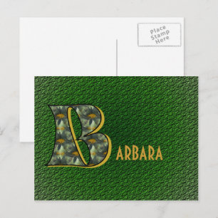 Monogram Initial B Daisies Art Personalized Postcard