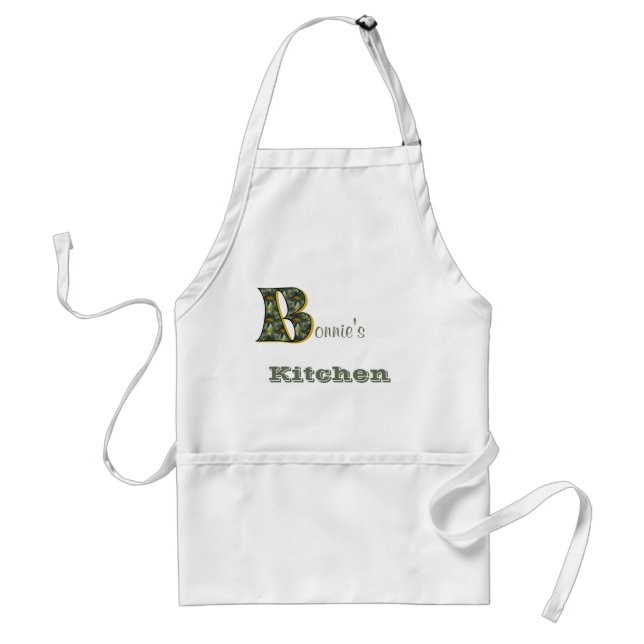 Monogram Initial B Daisies Personalized Standard Apron (Front)