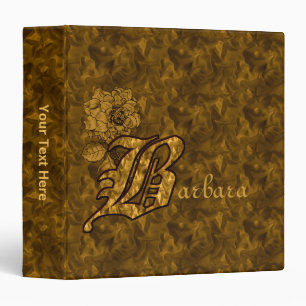 Monogram Initial B Gold Satin Peony Personalized Binder