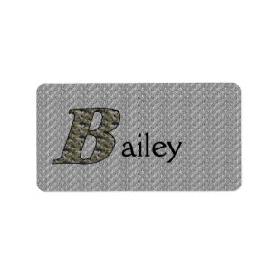 Monogram Initial B Hydrangea Flower Personalized Label