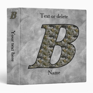 Monogram Initial B Hydrangea Flowers Personalized Binder