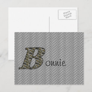Monogram Initial B Hydrangea Flowers Personalized Postcard