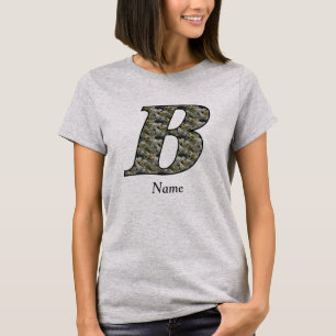 Monogram Initial B Hydrangea Flowers Personalized T-Shirt