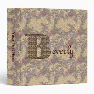 Monogram Initial B Vintage Floral Personalized Binder