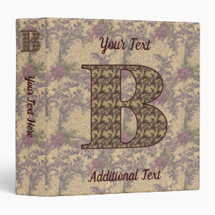 Monogram Initial B Vintage Floral Personalized Binder