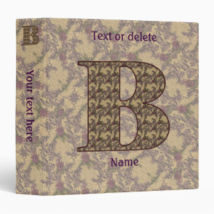 Monogram Initial B Vintage Floral Personalized Binder