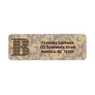 Monogram Initial B Vintage Floral Return Address