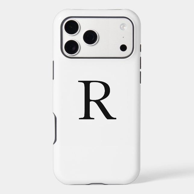 Monogram Initial Black And White Solid Colour Cool (Back)