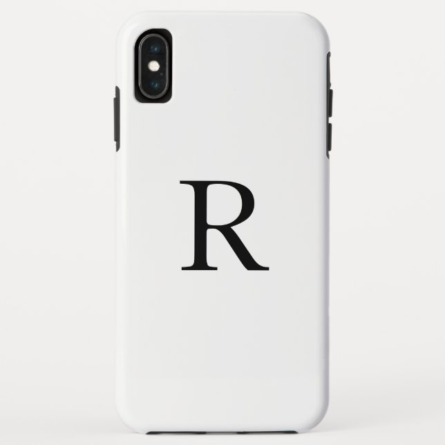 Monogram Initial Black And White Solid Colour Cool Case-Mate iPhone Case (Back)