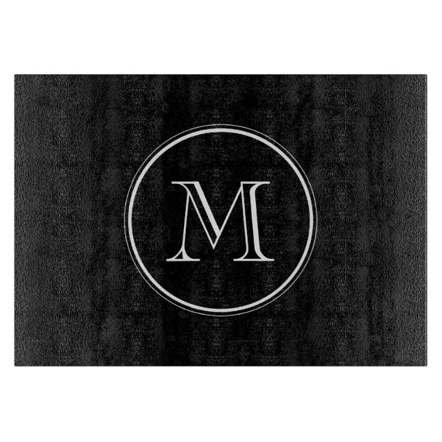 Monogram Initial Black High End Coloured Cutting Board (Front)