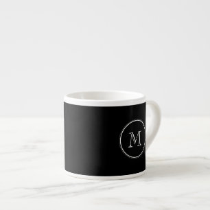 Monogram Initial Black High End Coloured Espresso Cup