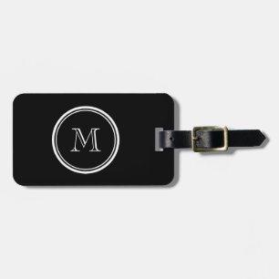 Monogram Initial Black High End Coloured Luggage Tag