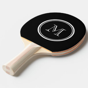 Monogram Initial Black High End Coloured Ping Pong Paddle