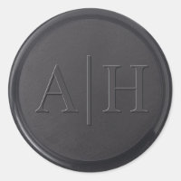 Monogram Initial Black Wax Seal Sticker