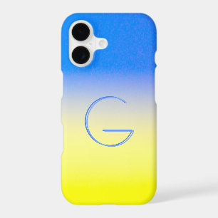Monogram Initial blue and yellow Ukraine Inspired