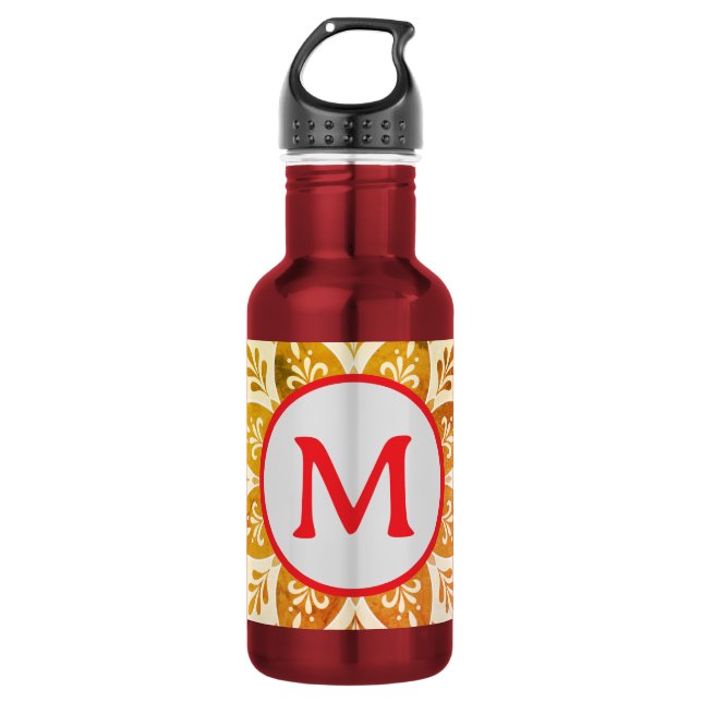 Monogram Initial Boho Mandala  532 Ml Water Bottle (Front)