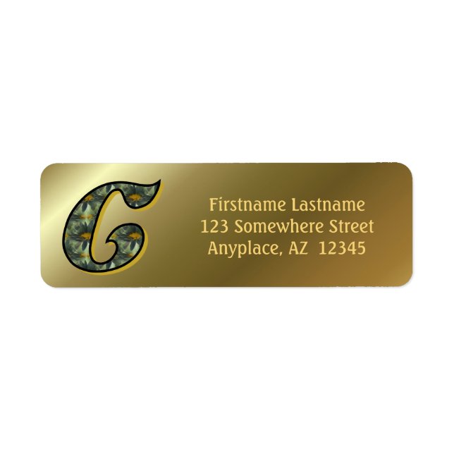 Monogram Initial C Daisies Art Return Address  (Front)