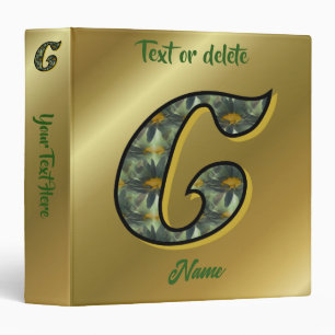 Monogram Initial C Daisies Floral Art Personalized Binder