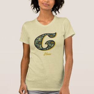 Monogram Initial C Daisy Flower Art Personalized T-Shirt