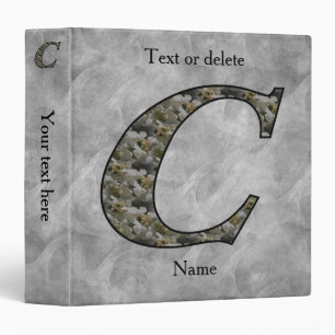 Monogram Initial C Hydrangea Flowers Personalized Binder