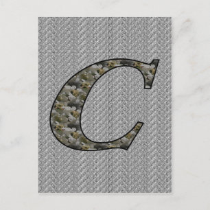 Monogram Initial C Hydrangea Flowers Postcard
