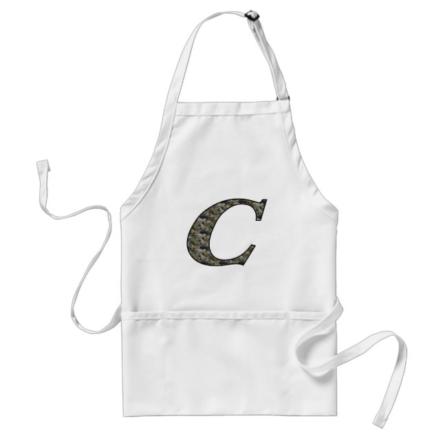 Monogram Initial C Hydrangea Flowers Standard Apron (Front)