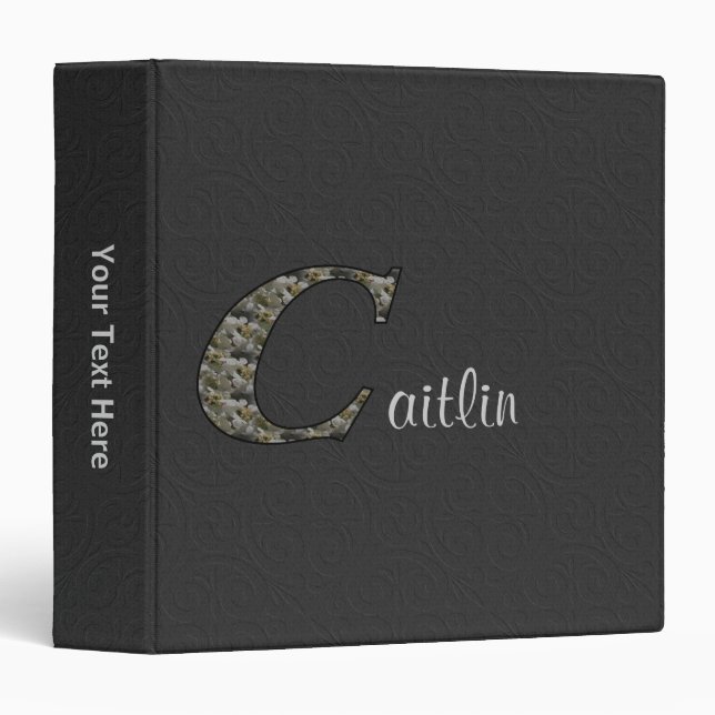 Monogram Initial C Hydrangea Personalized Binder (Front/Spine)