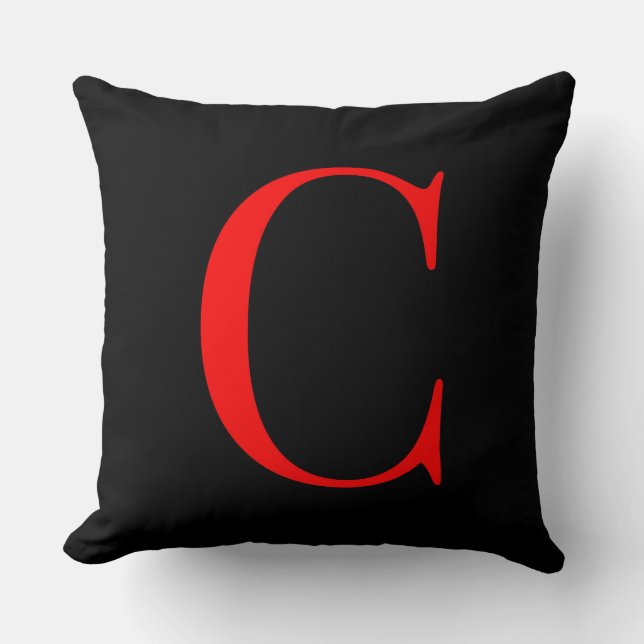 Monogram Initial C Square Plush Decorator  Throw Pillow (Front)