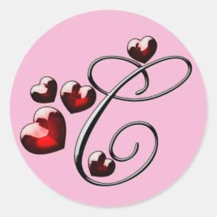 monogram initial C stickers