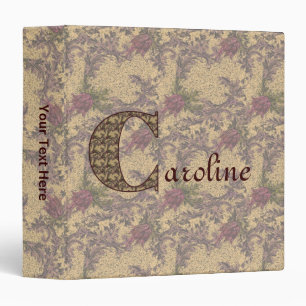Monogram Initial C Vintage Floral Personalized Binder