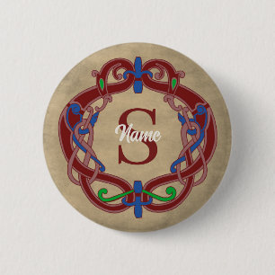 Monogram Initial Celtic Design Personalized 2 Inch Round Button