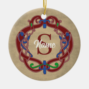 Monogram Initial Celtic Design Personalized Ceramic Ornament
